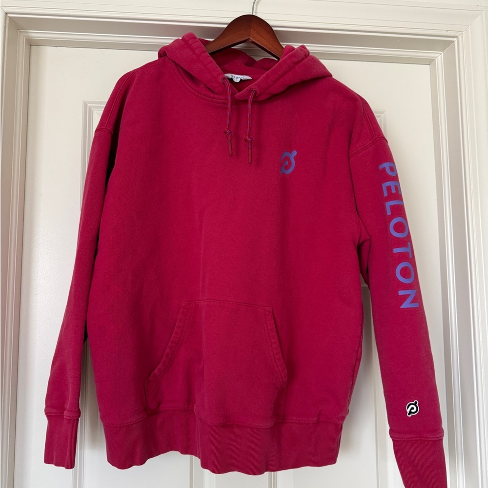 Peloton Hoodie Sweatshirt Dark Pink and Purple Women's Size L EUC